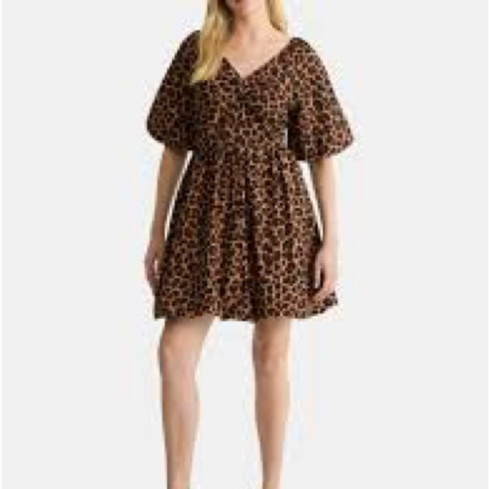 Time and Tru Leopard Print Mini Dress - Picture 2 of 3